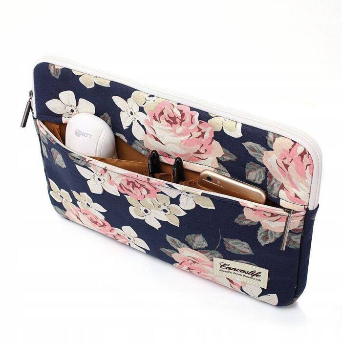 Etui CANVASLIFE Sleeve Laptop 13-14 Blue Camellia Niebieskie Case