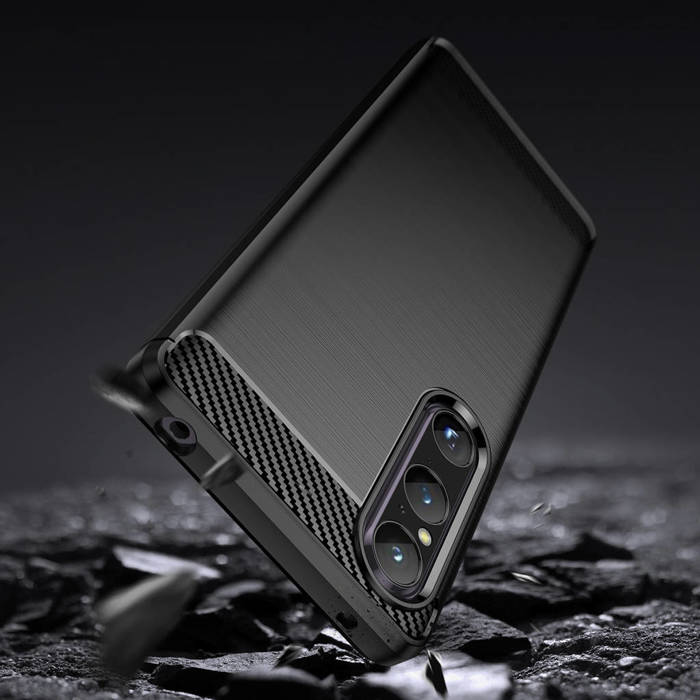 Etui Carbon Case etui do Sony Xperia 1 V elastyczny silikonowy karbonowy pokrowiec czarne Case