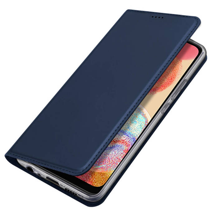 Etui Dux Ducis Skin Pro etui do Samsung Galaxy A04e pokrowiec z klapką portfel na kartę podstawka niebieskie Case