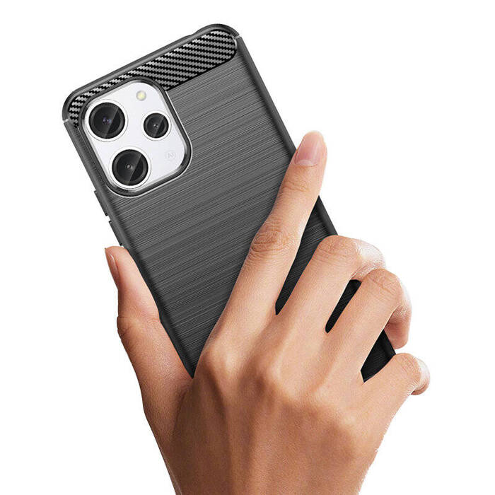 Etui Elastyczne etui wzór karbon do Xiaomi Redmi 12 Carbon Case - czarne Case