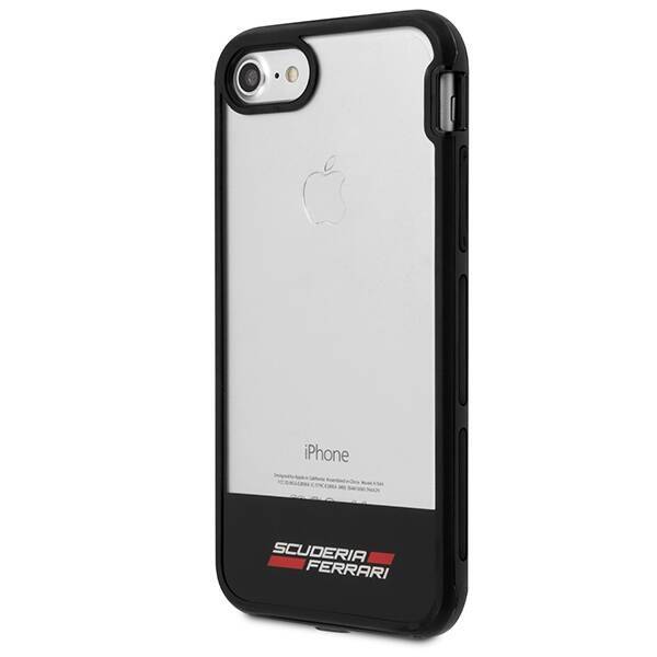 Etui FERRARI Apple iPhone 7 8 Bezbarwny Czarny Case