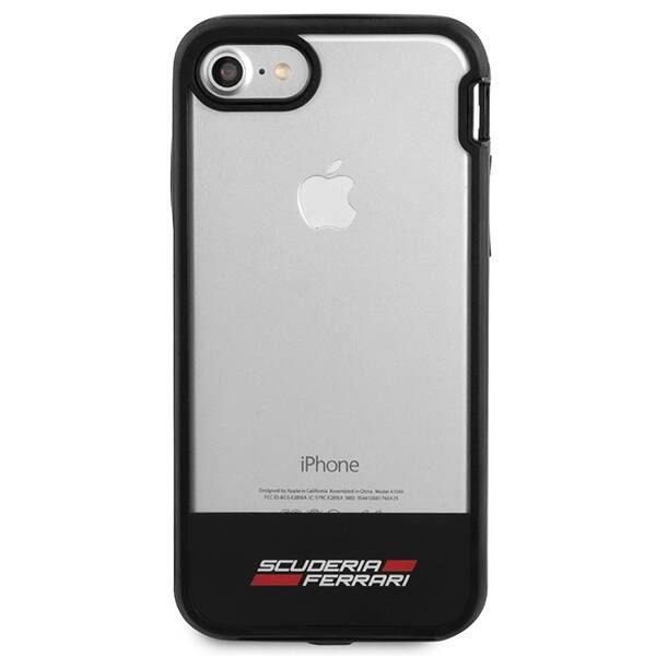 Etui FERRARI Apple iPhone 7 8 Bezbarwny Czarny Case