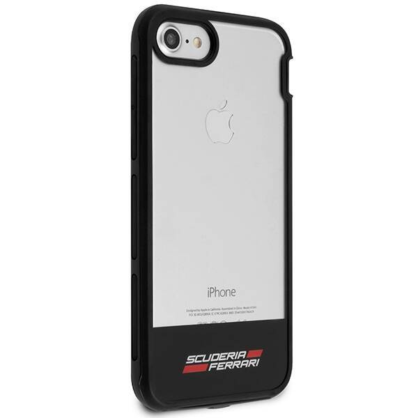 Etui FERRARI Apple iPhone 7 8 Bezbarwny Czarny Case