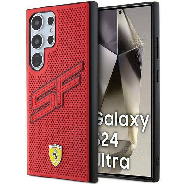 Etui Ferrari FEHCS24LPINR Samsung Galaxy S24 Ultra S928 czerwony/red hardcase Big SF Perforated Case