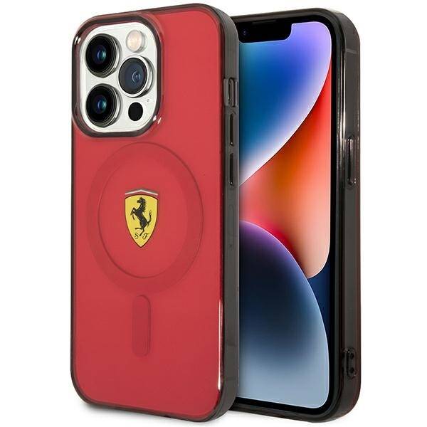 Etui Ferrari FEHMP14LURKR iPhone 14 Pro 6,1" czerwony/red hardcase Translucent Magsafe Case