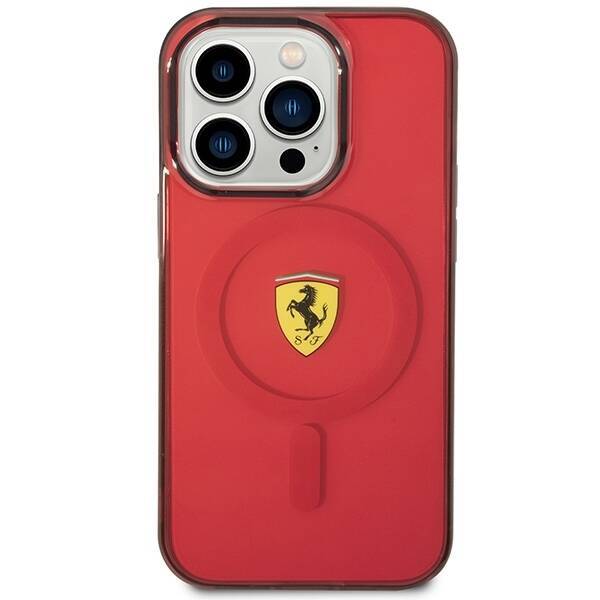 Etui Ferrari FEHMP14LURKR iPhone 14 Pro 6,1" czerwony/red hardcase Translucent Magsafe Case