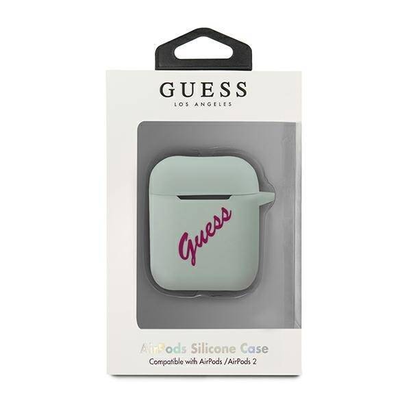 Etui GUESS Apple AirPods Cover Silicone Vintage Niebieski Fuksja Case