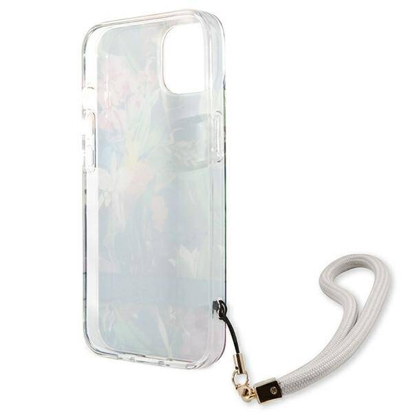 Etui GUESS Apple iPhone 13 Mini Flower Strap Niebieski Hardcase