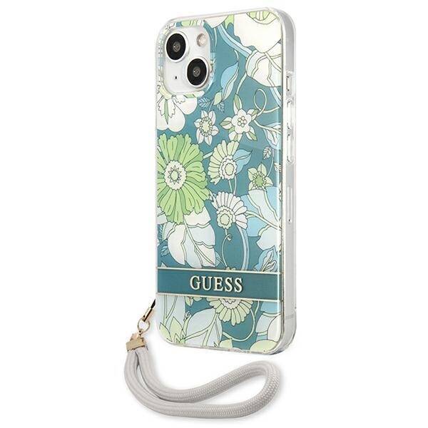 Etui GUESS Apple iPhone 13 Mini Flower Strap Zielony Hardcase