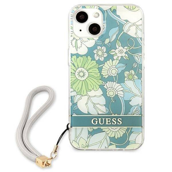 Etui GUESS Apple iPhone 13 Mini Flower Strap Zielony Hardcase