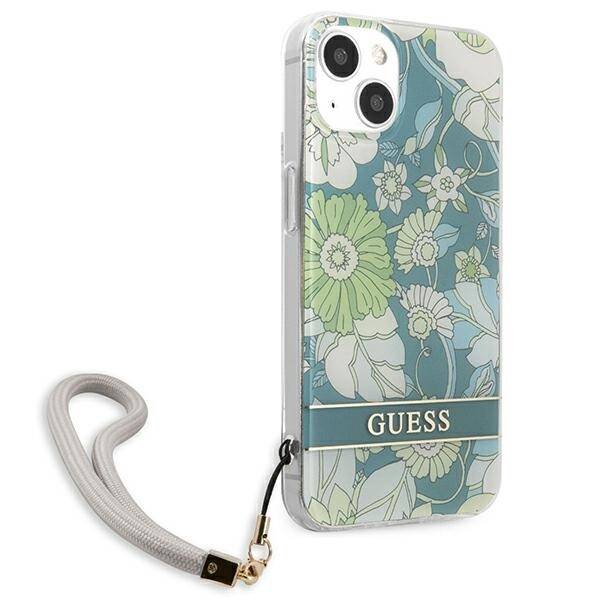 Etui GUESS Apple iPhone 13 Mini Flower Strap Zielony Hardcase