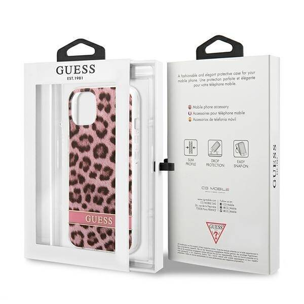 Etui GUESS Apple iPhone 13 Mini Leopard Różowy Hardcase