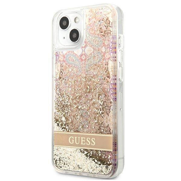 Etui GUESS Apple iPhone 13 Mini Paisley Liquid Glitter Złoty Hardcase