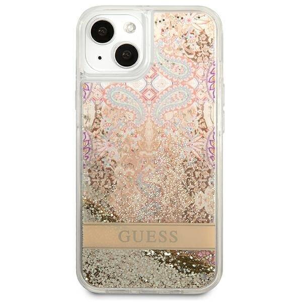 Etui GUESS Apple iPhone 13 Mini Paisley Liquid Glitter Złoty Hardcase