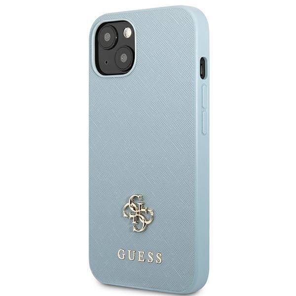 Etui GUESS Apple iPhone 13 Mini Saffiano 4G Small Metal Logo Niebieski Hardcase