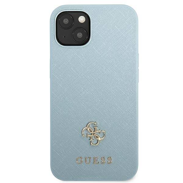 Etui GUESS Apple iPhone 13 Mini Saffiano 4G Small Metal Logo Niebieski Hardcase