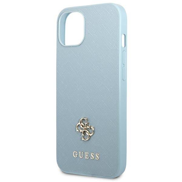 Etui GUESS Apple iPhone 13 Mini Saffiano 4G Small Metal Logo Niebieski Hardcase