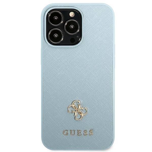 Etui GUESS Apple iPhone 13 Pro Max Saffiano 4G Small Metal Logo Niebieski Hardcase