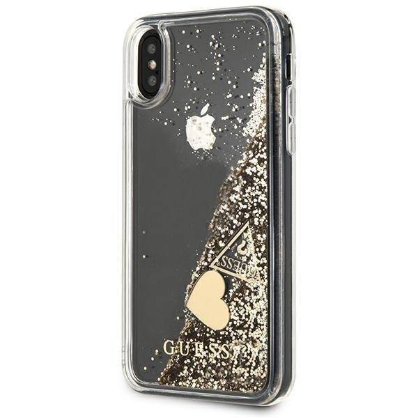 Etui GUESS Apple iPhone X Xs Glitter Charms Złoty Hardcase