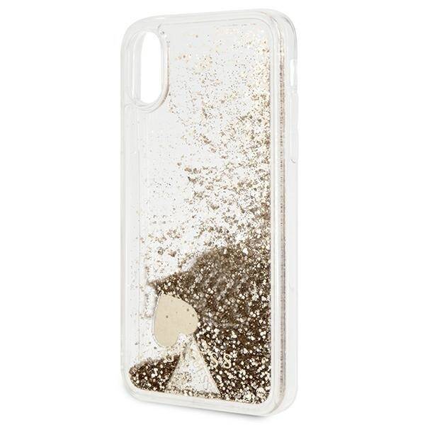 Etui GUESS Apple iPhone X Xs Glitter Charms Złoty Hardcase