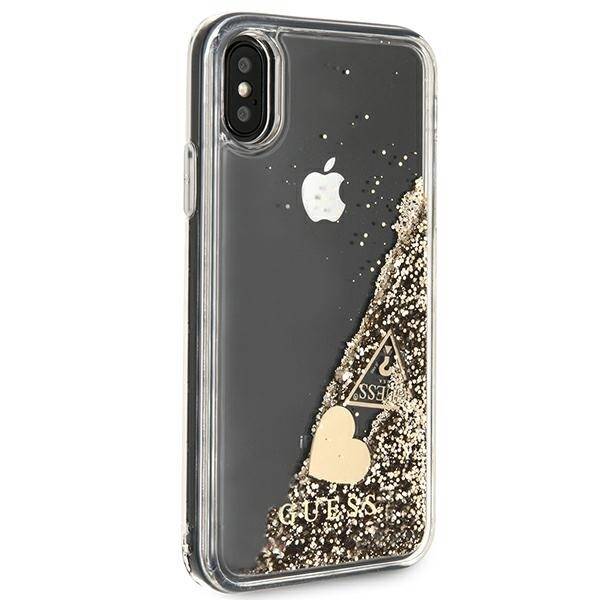 Etui GUESS Apple iPhone X Xs Glitter Charms Złoty Hardcase