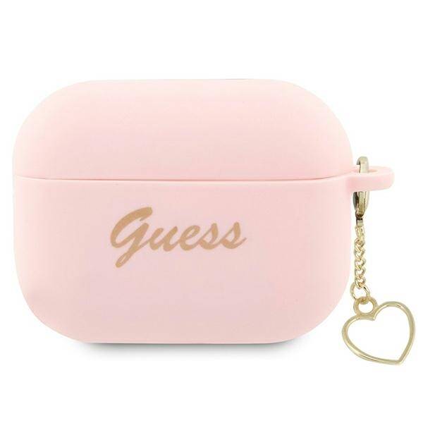 Etui Guess GUAP2LSCHSP AirPods Pro 2 cover różowy/pink Silicone Charm Heart Collection Case