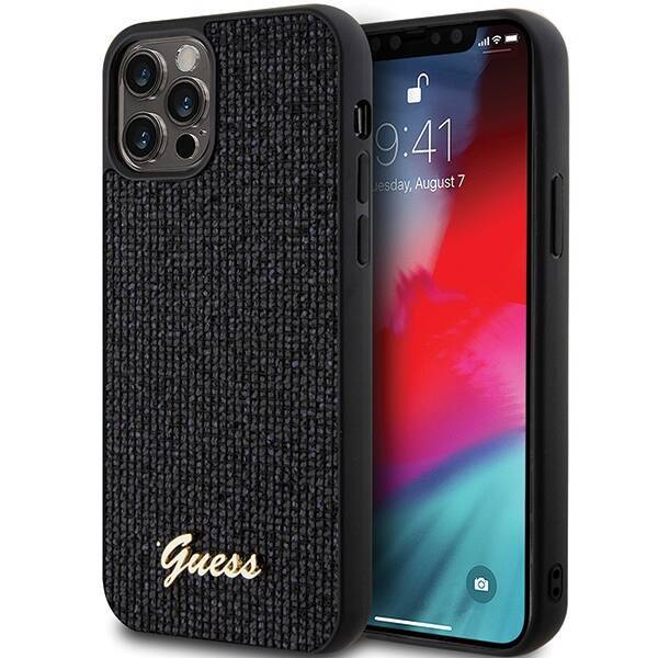 Etui Guess GUHCP12MPMSDGSK iPhone 12/12 Pro 6.1" czarny/black hardcase Disco Metal Script Case