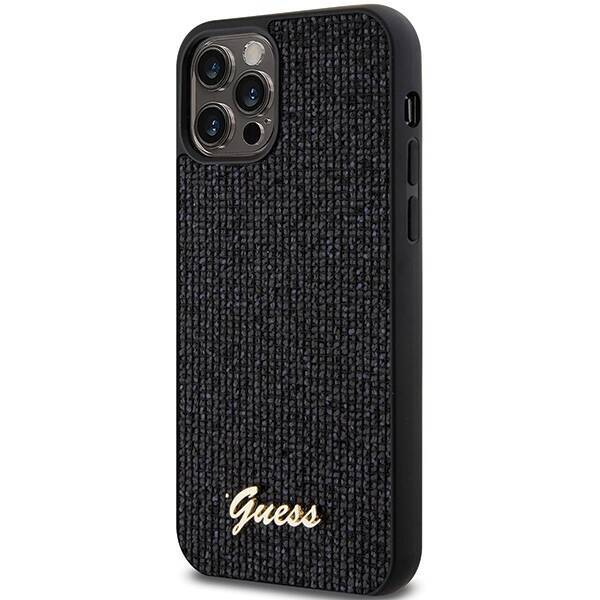 Etui Guess GUHCP12MPMSDGSK iPhone 12/12 Pro 6.1" czarny/black hardcase Disco Metal Script Case