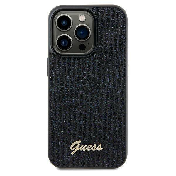 Etui Guess GUHCP12MPMSDGSK iPhone 12/12 Pro 6.1" czarny/black hardcase Disco Metal Script Case