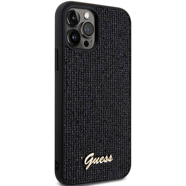 Etui Guess GUHCP12MPMSDGSK iPhone 12/12 Pro 6.1" czarny/black hardcase Disco Metal Script Case