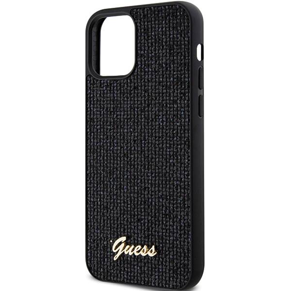 Etui Guess GUHCP12MPMSDGSK iPhone 12/12 Pro 6.1" czarny/black hardcase Disco Metal Script Case