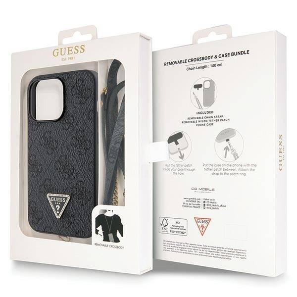 Etui Guess GUHCP13LP4TDSCPK iPhone 13 Pro / 13 6.1" czarny/black hardcase Crossbody 4G Metal Logo Case