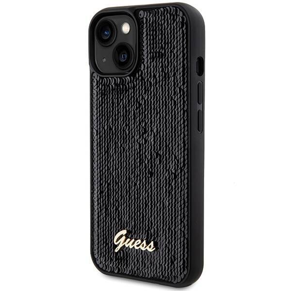 Etui Guess GUHCP14SPSFDGSK iPhone 14 / 15 / 13 6.1" czarny/black hardcase Sequin Script Metal Case