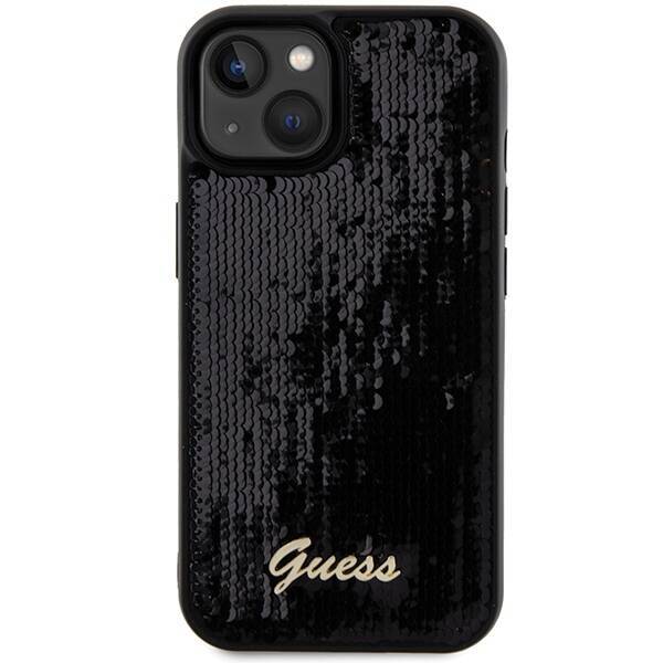 Etui Guess GUHCP14SPSFDGSK iPhone 14 / 15 / 13 6.1" czarny/black hardcase Sequin Script Metal Case