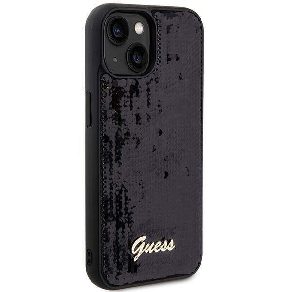 Etui Guess GUHCP14SPSFDGSK iPhone 14 / 15 / 13 6.1" czarny/black hardcase Sequin Script Metal Case