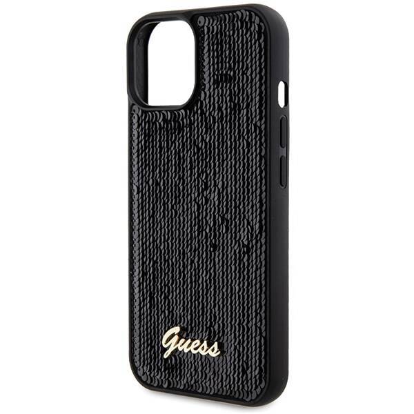 Etui Guess GUHCP14SPSFDGSK iPhone 14 / 15 / 13 6.1" czarny/black hardcase Sequin Script Metal Case