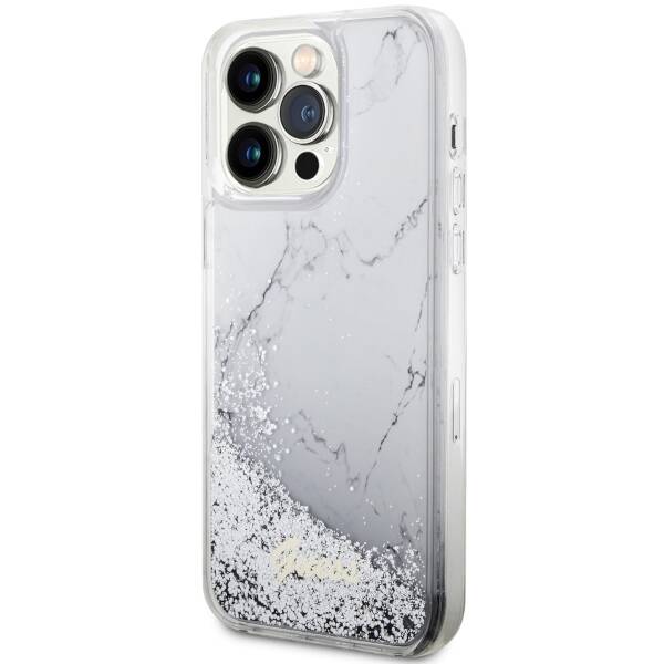 Etui Guess GUHCP14XLCSGSGH iPhone 14 Pro Max 6.7" biały/white hardcase Liquid Glitter Marble Case