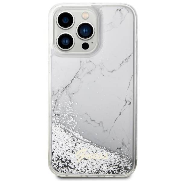 Etui Guess GUHCP14XLCSGSGH iPhone 14 Pro Max 6.7" biały/white hardcase Liquid Glitter Marble Case