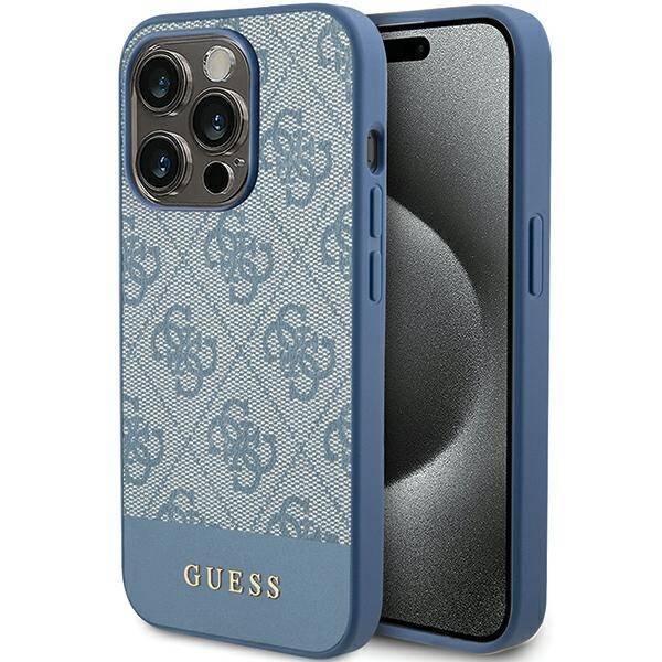 Etui Guess GUHCP15LG4GLBL iPhone 15 Pro 6.1" niebieski/blue hardcase 4G Stripe Collection Case