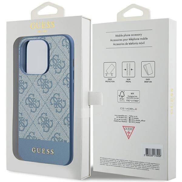 Etui Guess GUHCP15LG4GLBL iPhone 15 Pro 6.1" niebieski/blue hardcase 4G Stripe Collection Case