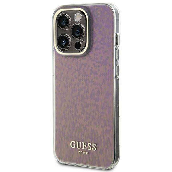 Etui Guess GUHCP15LHDECMP iPhone 15 Pro 6.1" różowy/pink hardcase IML Faceted Mirror Disco Iridescent Case