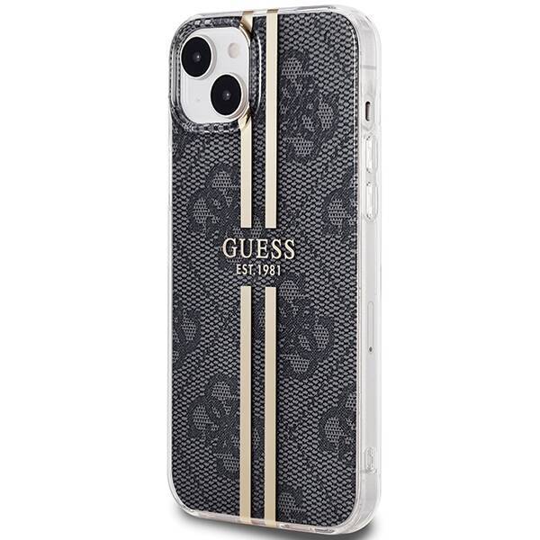 Etui Guess GUHCP15SH4PSEGK iPhone 15 / 14 / 13 6.1" czarny/black hardcase IML 4G Gold Stripe Case