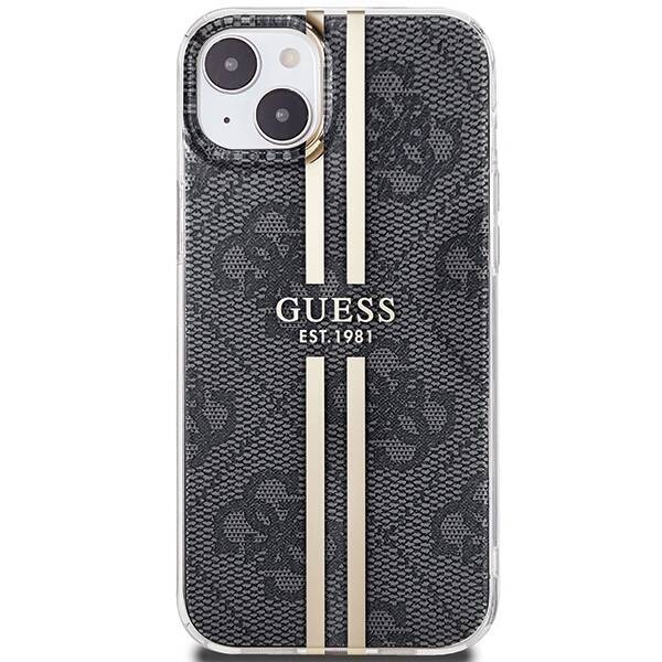 Etui Guess GUHCP15SH4PSEGK iPhone 15 / 14 / 13 6.1" czarny/black hardcase IML 4G Gold Stripe Case