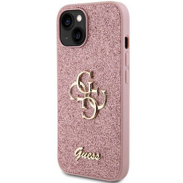 Etui Guess GUHCP15SHG4SGP iPhone 15 6.1" różowy/pink hardcase Glitter Script Big 4G Case