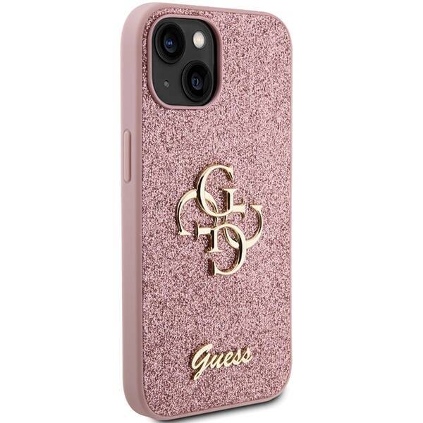 Etui Guess GUHCP15SHG4SGP iPhone 15 6.1" różowy/pink hardcase Glitter Script Big 4G Case