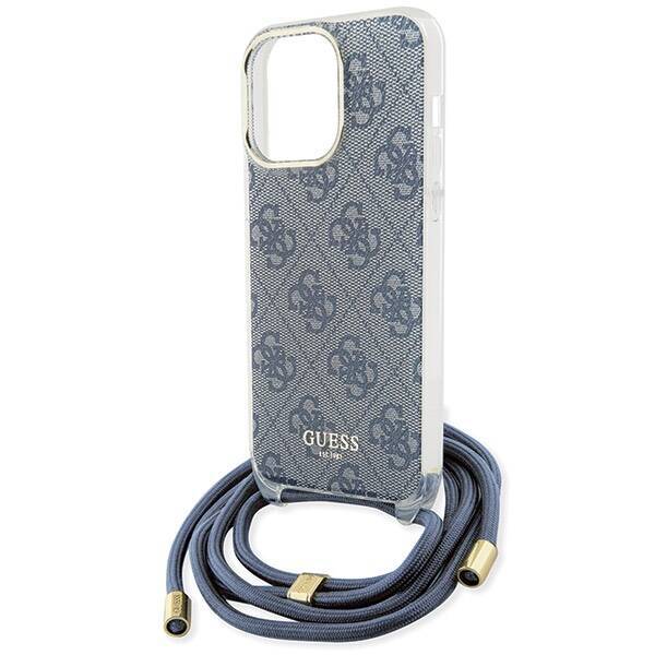 Etui Guess GUHCP15XHC4SEB iPhone 15 Pro Max 6.7" niebieski/blue hardcase Crossbody Cord 4G Print Case