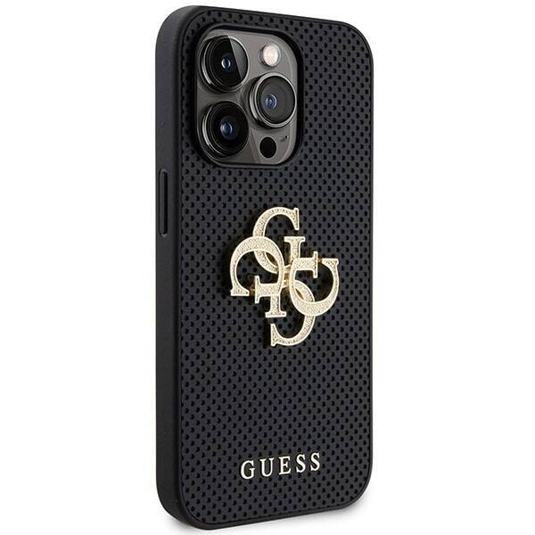 Etui Guess GUHCP15XPSP4LGK iPhone 15 Pro Max 6.7" czarny/black hardcase Leather Perforated 4G Glitter Logo Case