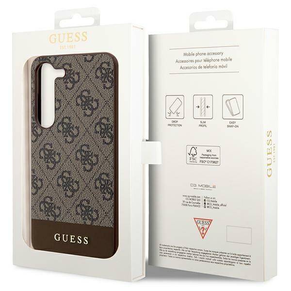 Etui Guess GUHCS24MG4GLBR Samsung Galaxy S24 Plus S926 brązowy/brown hardcase 4G Stripe Collection Case