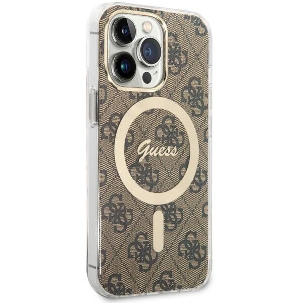 Etui Guess GUHMP13LH4STW iPhone 13 Pro / 13 6.1" brązowy/brown hardcase 4G MagSafe Case