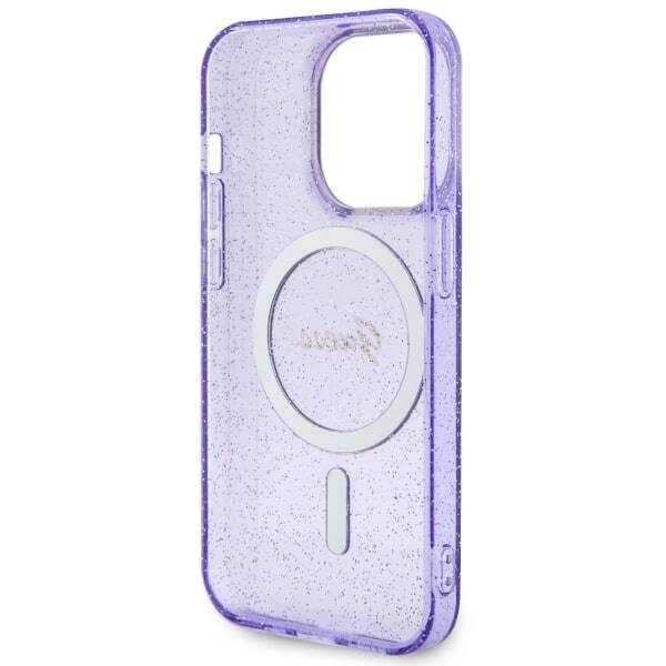 Etui Guess GUHMP14XHCMCGU iPhone 14 Pro Max 6.7" purpurowy/purple hardcase Glitter Gold MagSafe Case